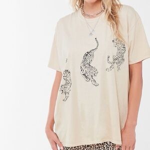 Urban outfitters yellow tiger oversized T shirt